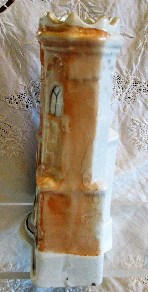 fig 1. Antique English Victorian Staffordshire Pottery Gothic Castle