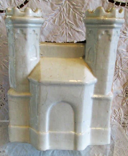 fig 2. Antique English Victorian Staffordshire Pottery Gothic Castle