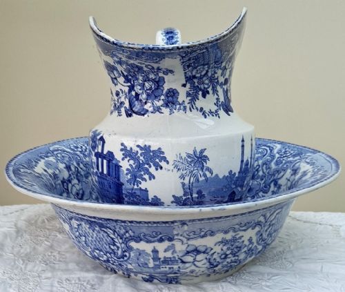 fig 3. Antique English Georgian Blue & White Transfer 