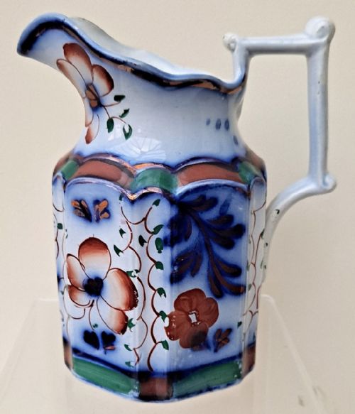 Antique English Victorian Gaudy Welsh "Onllwyn" Pattern Jug ~ Bayley & Ball
