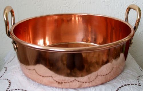 Antique English Victorian Copper Cream Setting Pan