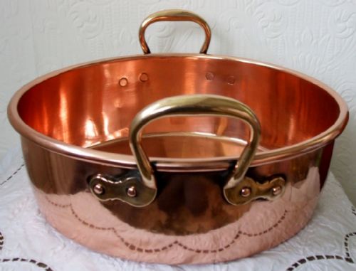 fig 1. Antique English Victorian Copper Cream Setting Pan