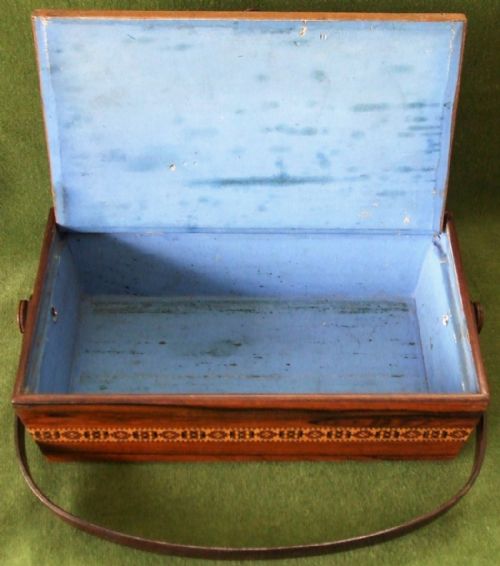 ANTIQUE ENGLISH VICTORIAN TUNBRIDGE WARE LADIES NEEDLEWORK CASKET - ADDITIONAL PHOTO 4