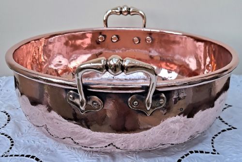 ANTIQUE ENGLISH VICTORIAN COPPER CREAM SETTING PAN - ADDITIONAL PHOTO 3