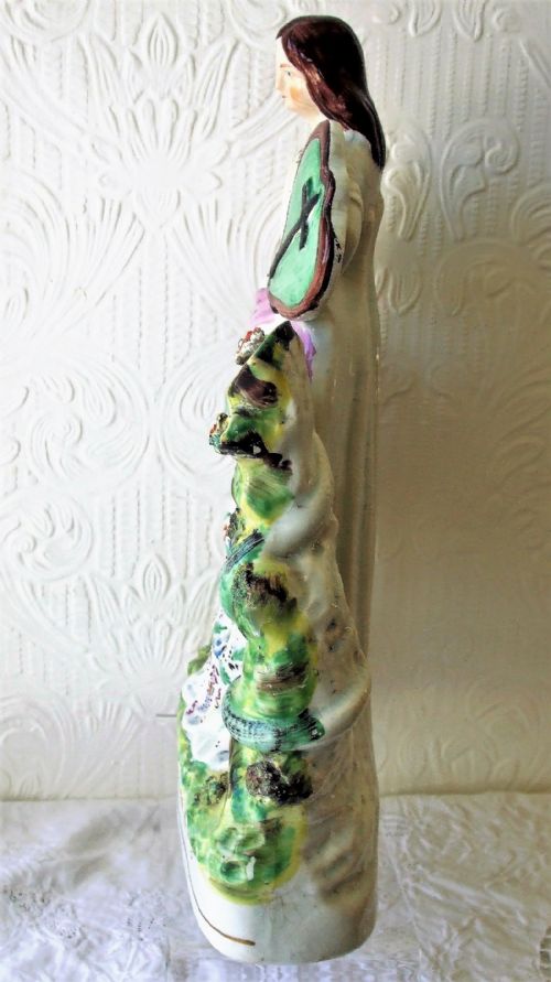 ANTIQUE ENGLISH VICTORIAN STAFFORDSHIRE POTTERY SPILL VASE FIGURE GROUP BAND OF HOPE - ADDITIONAL PHOTO 1