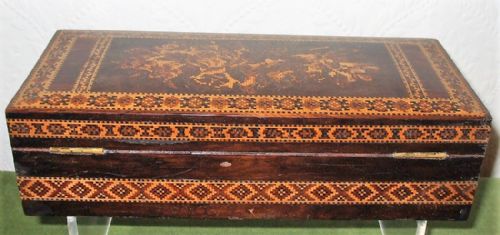ANTIQUE ENGLISH VICTORIAN TUNBRIDGE WARE LADIES GLOVE BOX - ADDITIONAL PHOTO 2