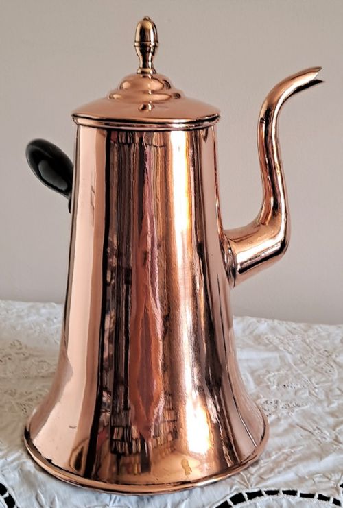 fig 1. Antique English Georgian Copper Coffee Pot ~ William Soutter & Sons
