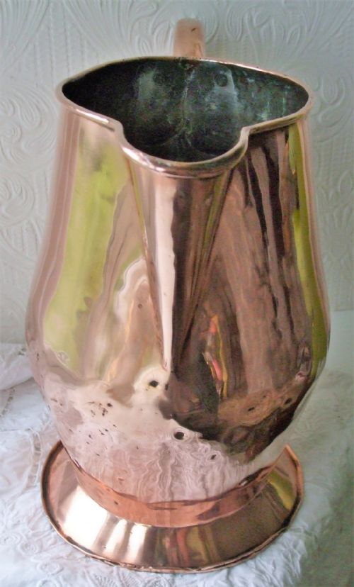 ANTIQUE ENGLISH GEORGIAN 12 PINT COPPER JUG - ADDITIONAL PHOTO 4