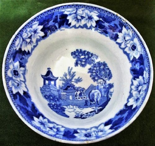 ANTIQUE ENGLISH GEORGIAN BLUE AND WHITE TRANSFER ELEPHANT PATTERN POTTERY TUREEN AND COVER JOHN ROGERS AND SON - ADDITIONAL PHOTO 4