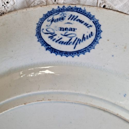 fig 2. Antique English Georgian Blue and White Transfer Plate ~