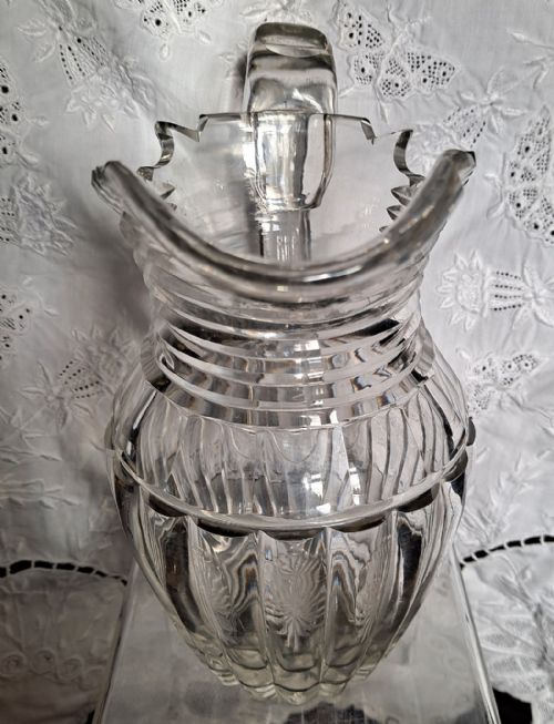 ANTIQUE LATE REGENCY CUT GLASS WATER JUG - ADDITIONAL PHOTO 3