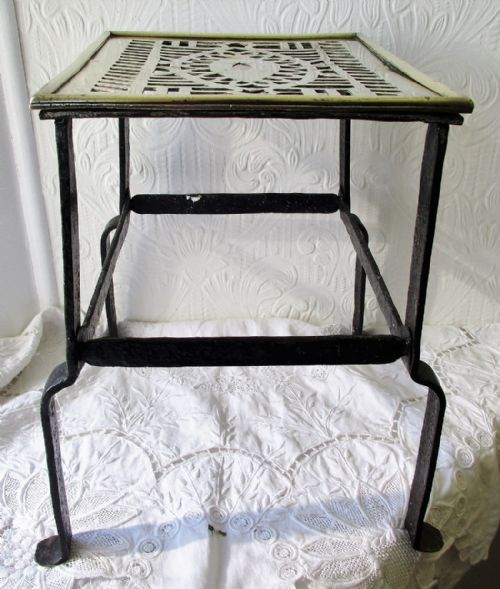 Antique English Victorian Brass Trivet / Kettle Stand