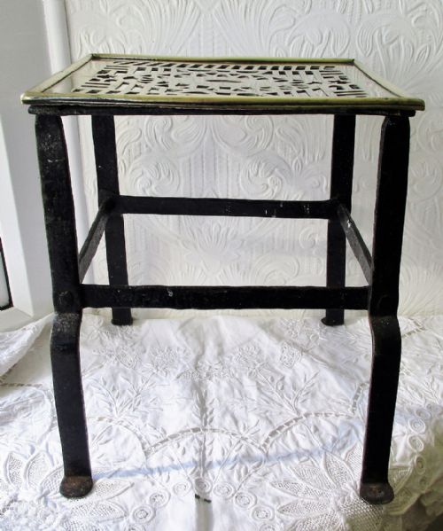 fig 2. Antique English Victorian Brass Trivet / Kettle Stand