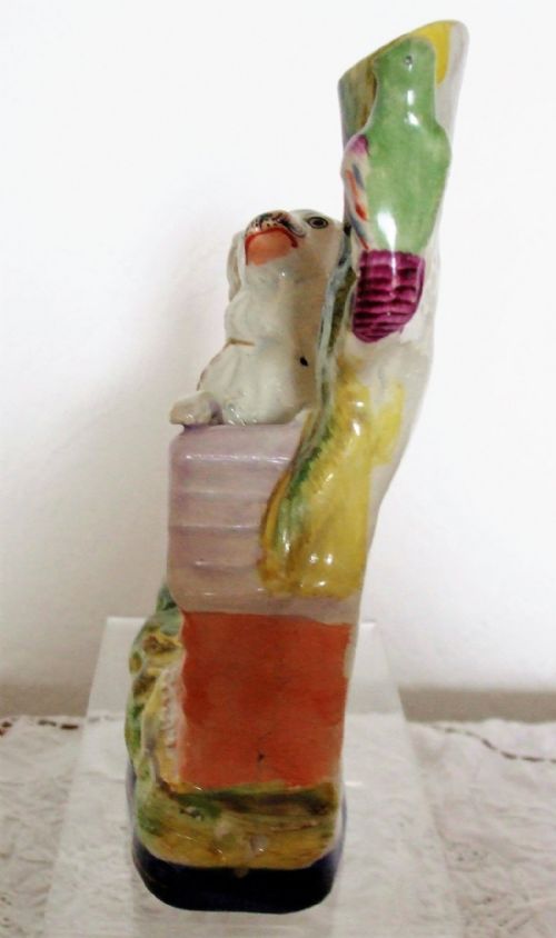 fig 1. Victorian Staffordshire Pottery Poodle Spill Vase