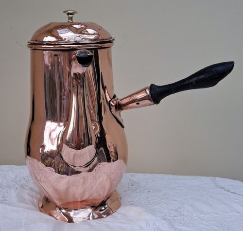 ANTIQUE ENGLISH GEORGIAN COPPER COFFEE POT - ADDITIONAL PHOTO 1