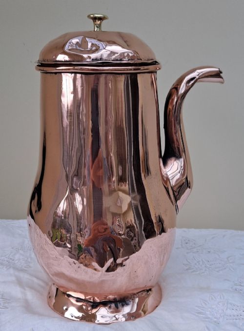 ANTIQUE ENGLISH GEORGIAN COPPER COFFEE POT - ADDITIONAL PHOTO 2