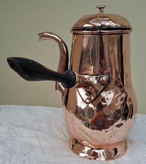 ANTIQUE ENGLISH GEORGIAN COPPER COFFEE POT - ADDITIONAL PHOTO 4