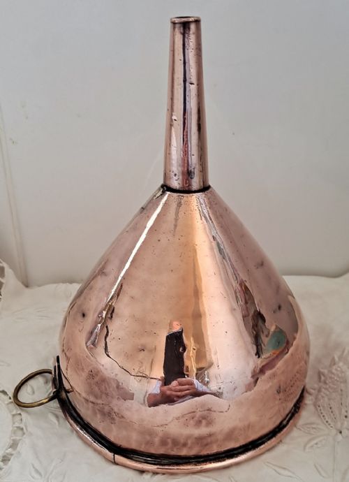 fig 1. Antique English Georgian Copper Wine Funnel