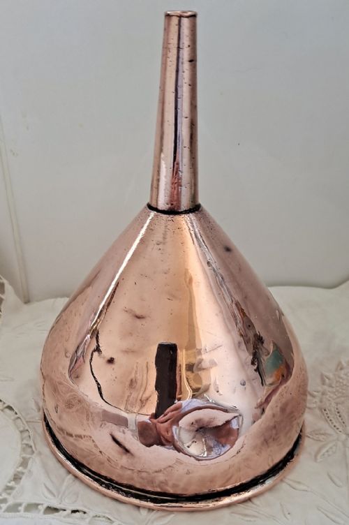 fig 2. Antique English Georgian Copper Wine Funnel