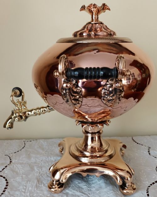 fig 1. Antique English Georgian Copper Samovar