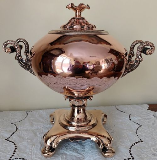 fig 2. Antique English Georgian Copper Samovar