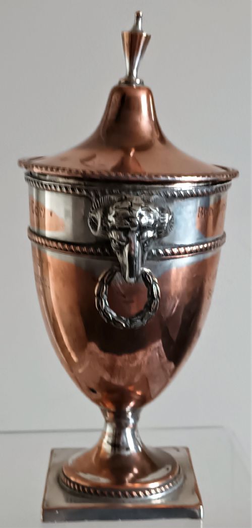 ANTIQUE ENGLISH GEORGIAN OLD SHEFFIELD PLATE MINIATURE CHESTNUT URN - ADDITIONAL PHOTO 1