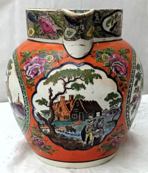 ANTIQUE ENGLISH GEORGIAN PEARLWARE DUTCH JUG PITCHER - ADDITIONAL PHOTO 3