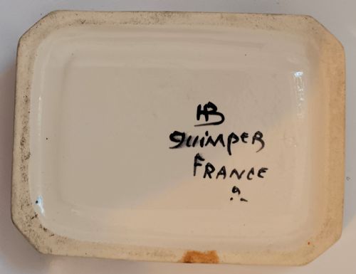 fig 2. Pair of Antique HB Quimper French Faience Dishes