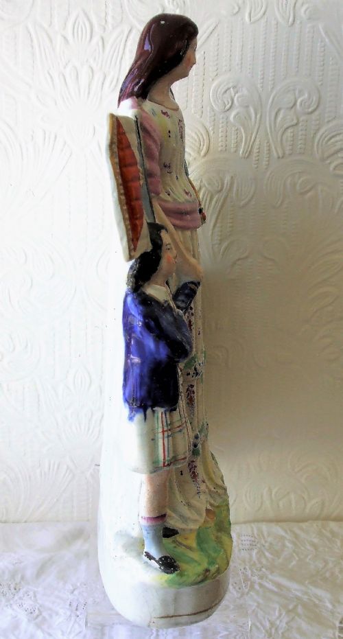 ANTIQUE ENGLISH VICTORIAN STAFFORDSHIRE POTTERY FIGURE GROUP BAND OF HOPE - ADDITIONAL PHOTO 3