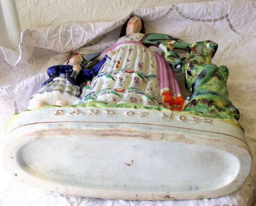 ANTIQUE ENGLISH VICTORIAN STAFFORDSHIRE POTTERY FIGURE GROUP BAND OF HOPE - ADDITIONAL PHOTO 4