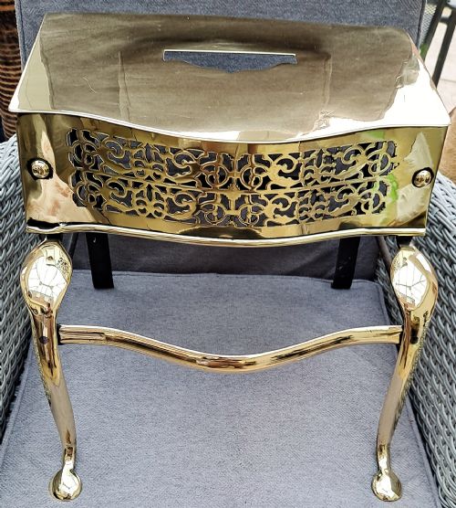 ANTIQUE ENGLISH GEORGIAN BRASS AND STEEL FOOTMAN