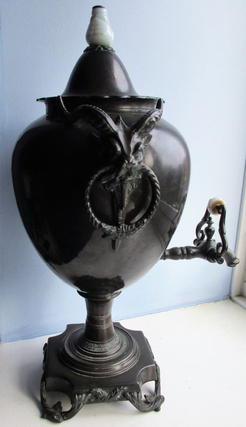 ANTIQUE VICTORIAN PONTYPOOL WARE JAPANNED TEAURN SAMOVAR BENETFINK CO LONDON - ADDITIONAL PHOTO 3
