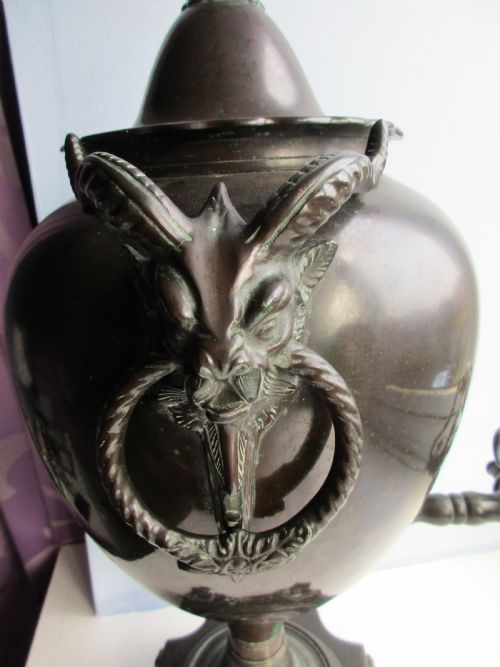 ANTIQUE VICTORIAN PONTYPOOL WARE JAPANNED TEAURN SAMOVAR BENETFINK CO LONDON - ADDITIONAL PHOTO 4