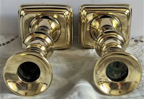 fig 2. Pair of Antique English Victorian Brass Candlesticks