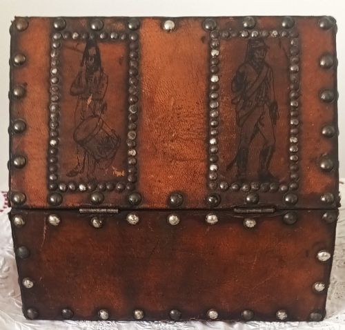ANTIQUE GEORGIAN LEATHERBOUND CASKET CHASSE - ADDITIONAL PHOTO 3
