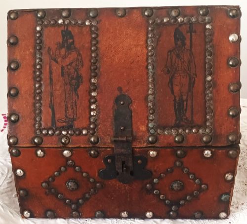 ANTIQUE GEORGIAN LEATHERBOUND CASKET CHASSE - ADDITIONAL PHOTO 7
