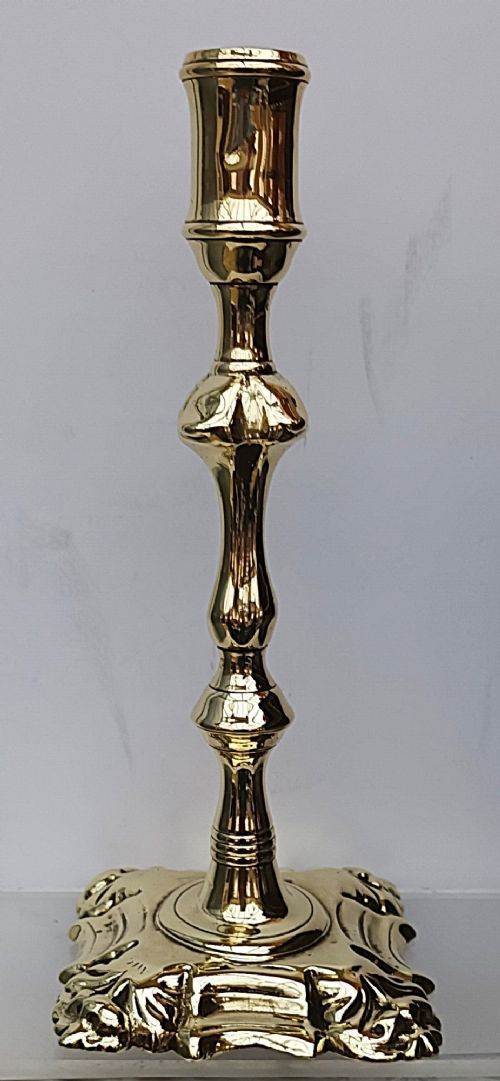 ANTIQUE ENGLISH GEORGIAN BRASS CANDLESTICK - ADDITIONAL PHOTO 1