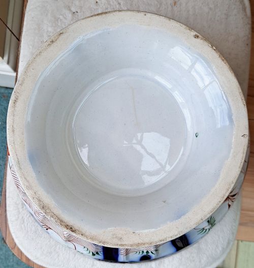 ANTIQUE VICTORIAN GAUDY WELSH PAGODA PATTERN POTTERY FOOTED BOWL - ADDITIONAL PHOTO 8