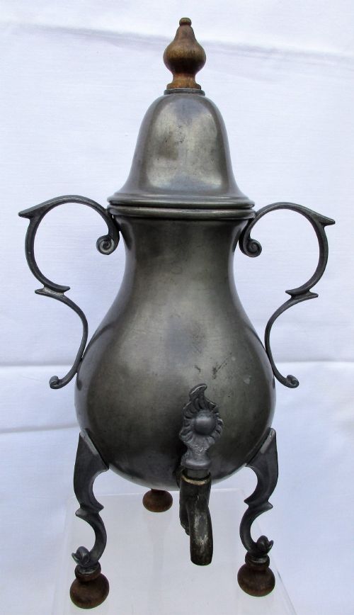 Antique English Victorian Pewter Coffee Urn
