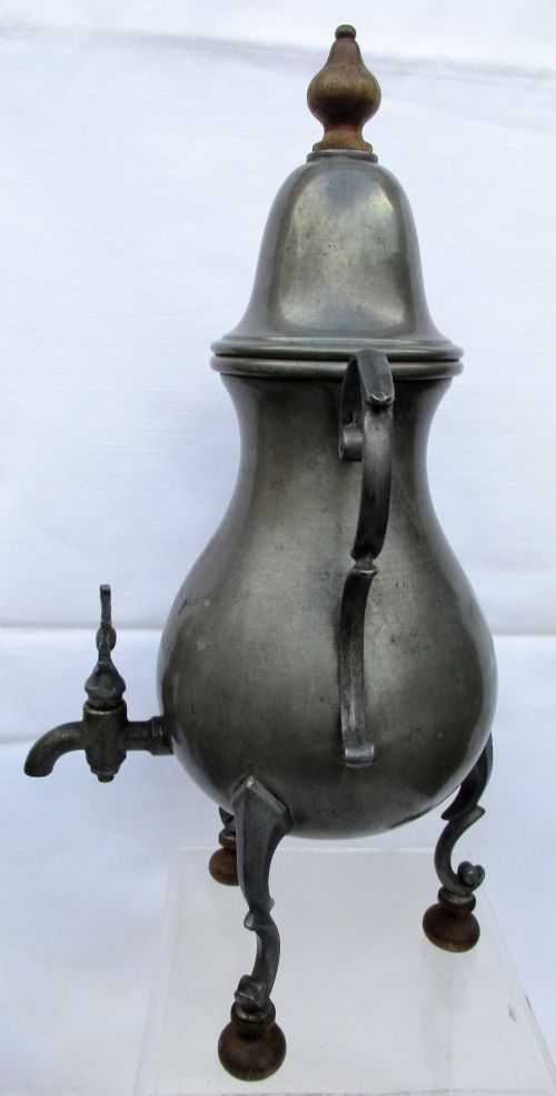 fig 1. Antique English Victorian Pewter Coffee Urn