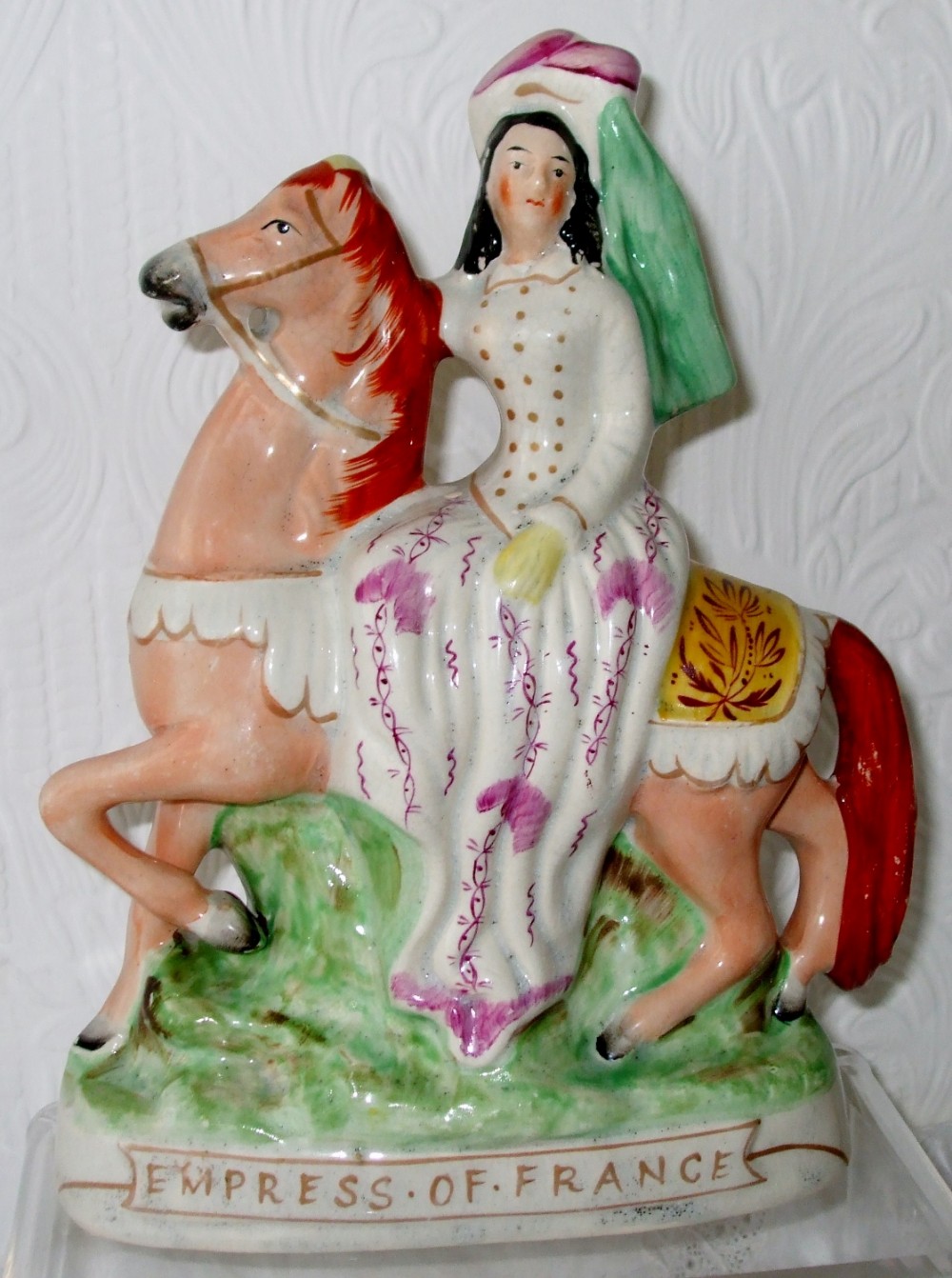 Antique English Victorian Staffordshire Pottery Royal Portrait Figure ~ 