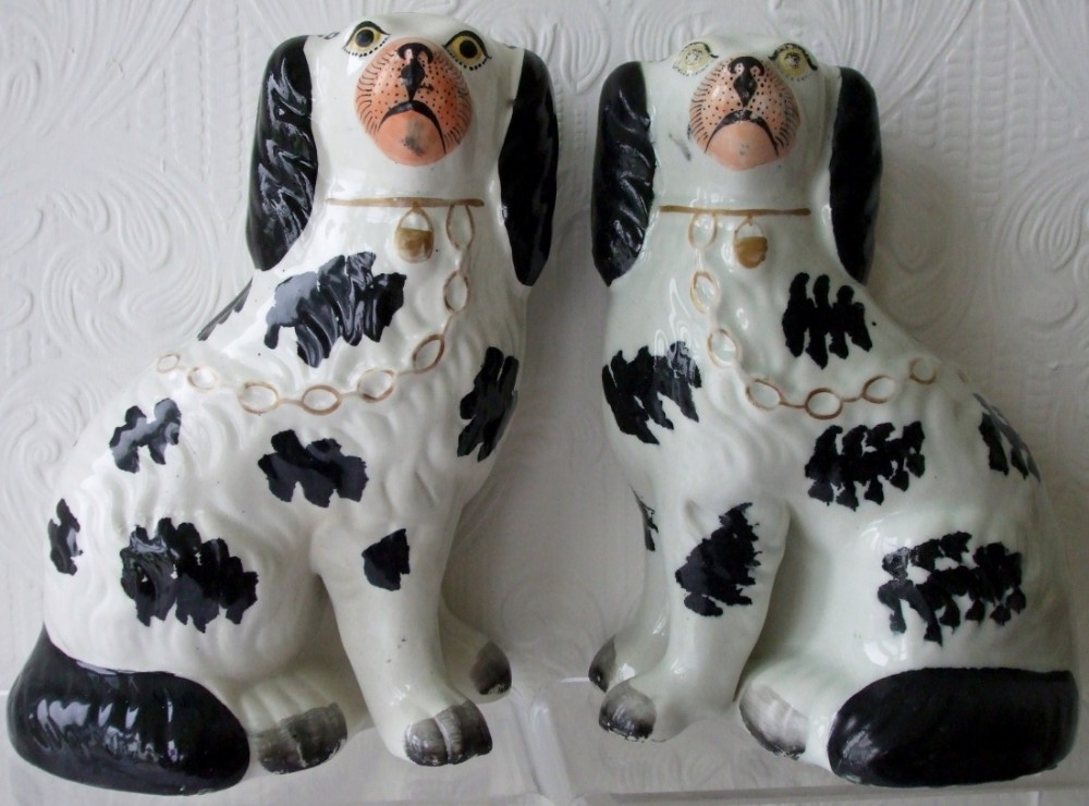 Pair of Antique English Victorian Staffordshire Pottery Disraeli 
