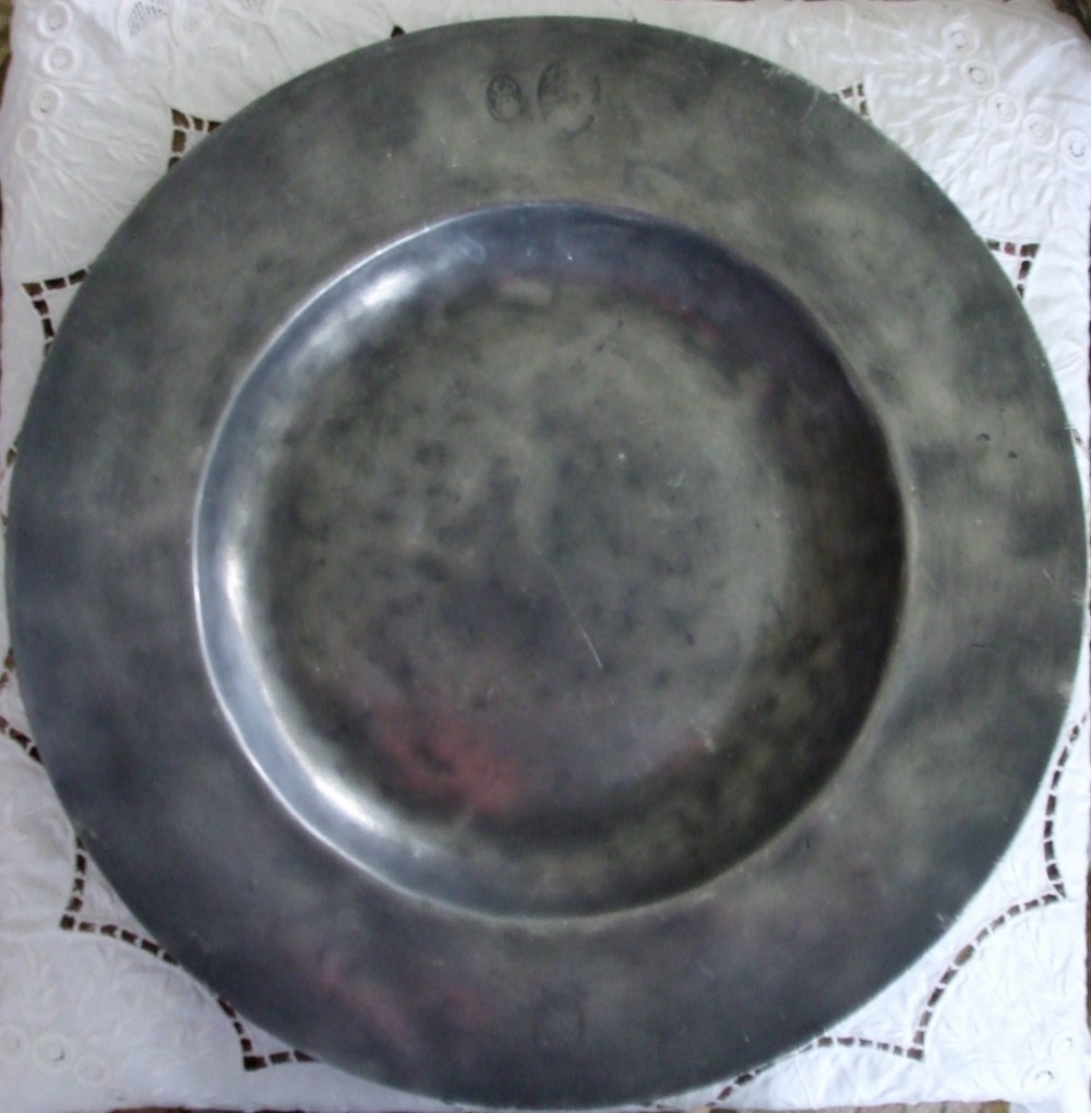 Antique English Stuart Pewter Dish