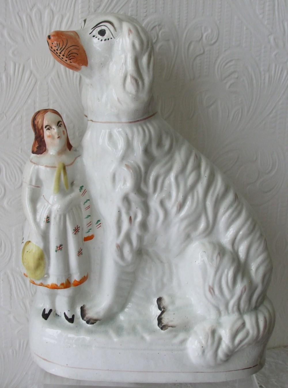 Antique English Victorian Staffordshire Pottery Afghan Hound ~ H 2222 ~ CMPAH1