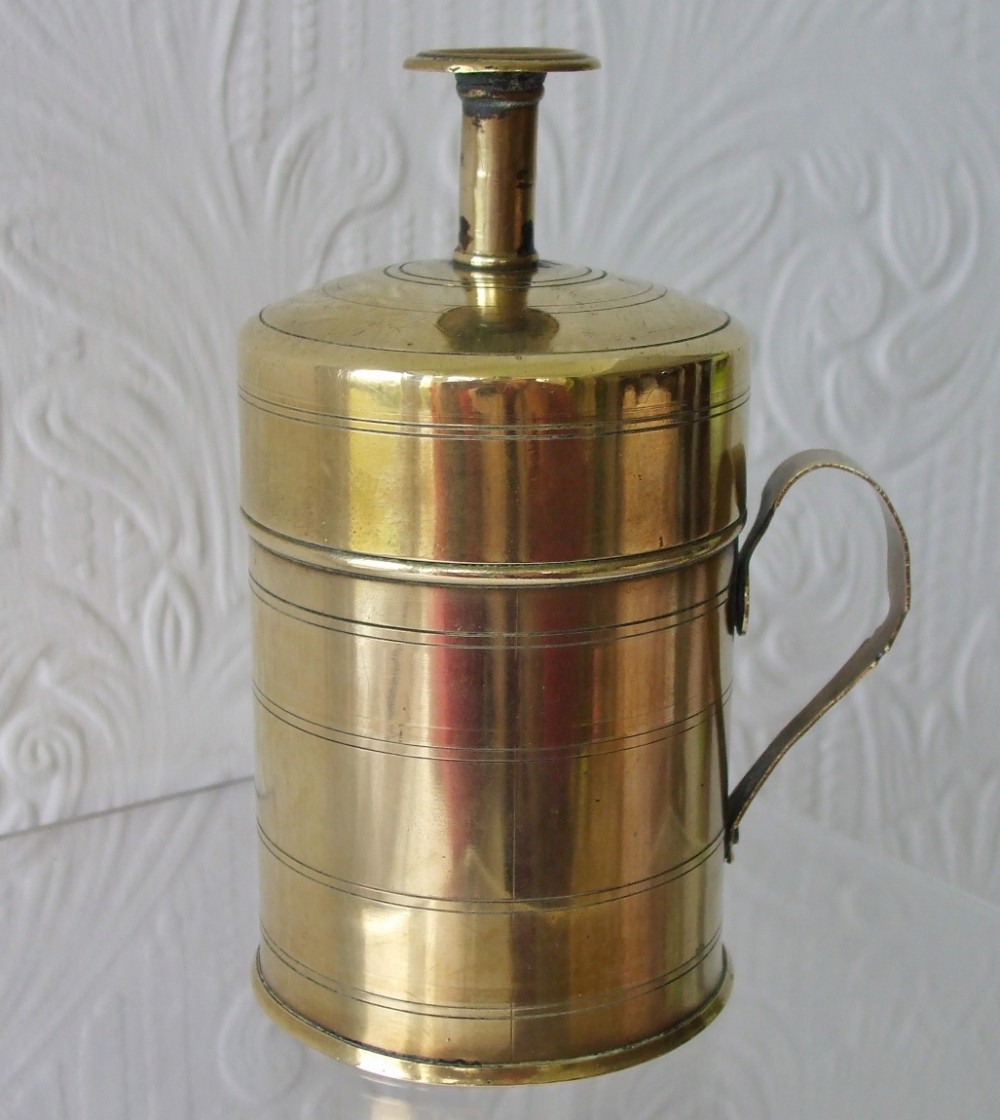 Antique English Georgian Brass Bougie Box