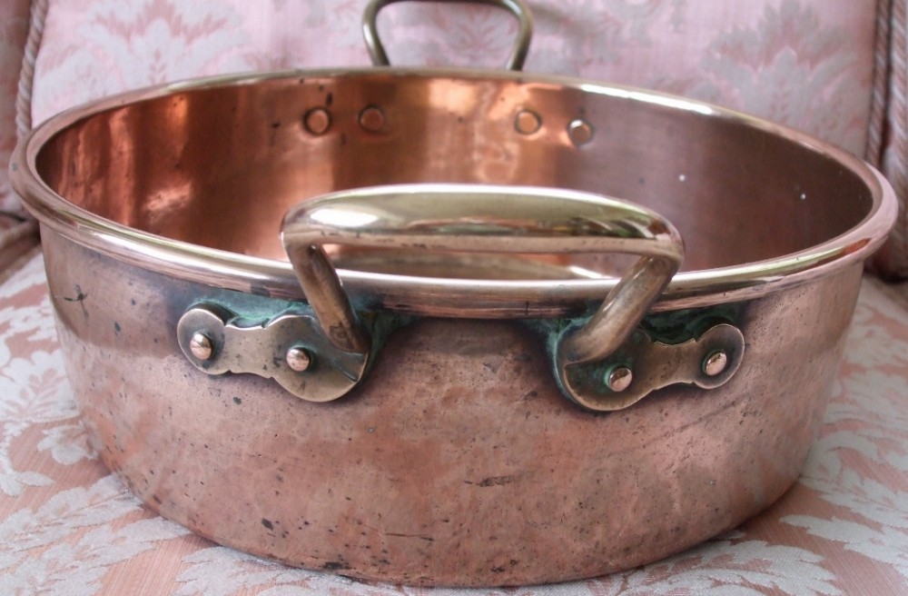 Antique English Victorian Copper Cream Setting Pan ~ W.S. Adams & Son