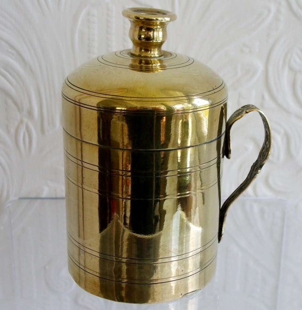 Antique English Victorian Brass Bougie Box