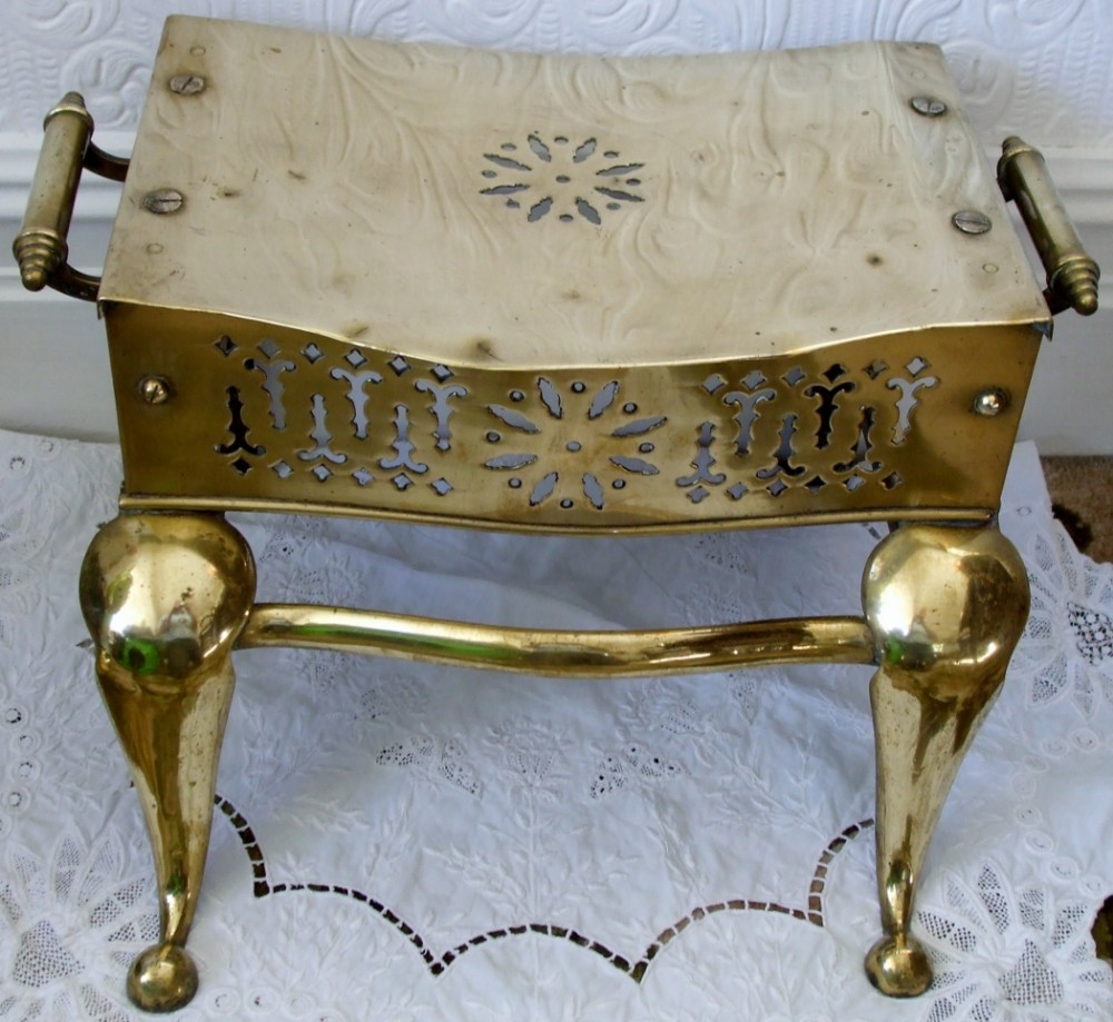 Antique English Georgian Pierced Brass Footman 