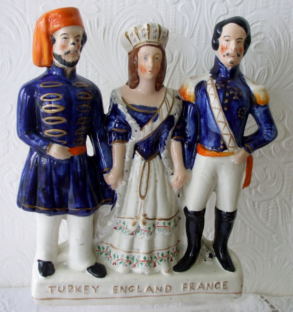 Antique English Victorian Staffordshire Pottery Royal Portrait Figure ~ 