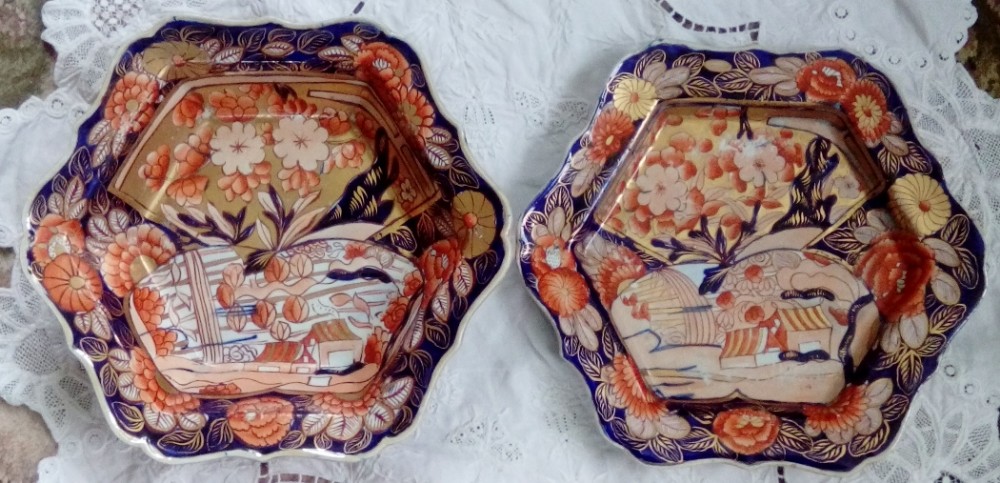 Antique English Georgian Mason's Ironstone Vegetable Dish and Stand